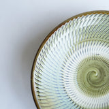 黒木昌伸窯 5寸皿(飛び鉋 緑)