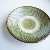 黒木昌伸窯 5寸皿(飛び鉋 緑)