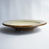 黒木昌伸窯 7寸皿(縁刷毛目 白)