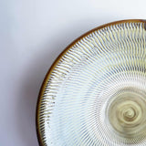 黒木昌伸窯 8寸皿(飛び鉋 緑)