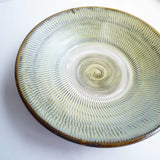 黒木昌伸窯 8寸皿(飛び鉋 緑)