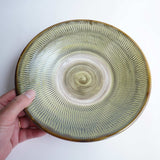 黒木昌伸窯 8寸皿(飛び鉋 緑)