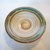 黒木昌伸窯 5寸皿(飛び鉋 青飴巻)