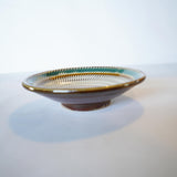 黒木昌伸窯 5寸皿(飛び鉋 青飴巻)