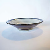 黒木昌伸窯 7寸深皿(飛び鉋 縁黒)