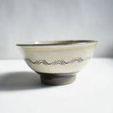 黒木昌伸窯 4寸飯碗(櫛書き白)