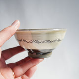 黒木昌伸窯 4寸飯碗(櫛書き白)