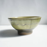 黒木昌伸窯 4寸飯碗(櫛書き緑)