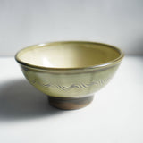 黒木昌伸窯 4寸飯碗(櫛書き緑)