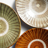 黒木昌伸窯 8寸皿(刷毛目 緑)