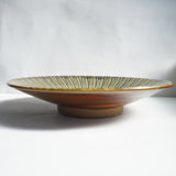 黒木昌伸窯 8寸皿(刷毛目 緑)