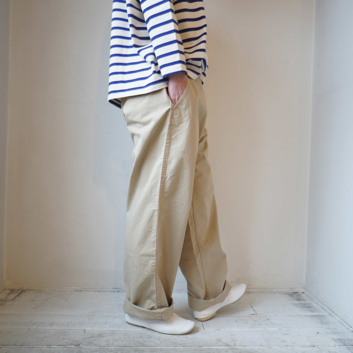 MASTER&CO(マスターアンドコー) CHINO LONG TROUSERS(ベージュ) mc076