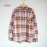 MASTER&CO(マスターアンドコー) MADRAS CHECK PLAIN SHIRT MC1441 ブラウン
