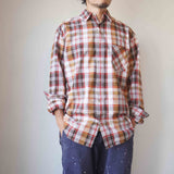 MASTER&CO(マスターアンドコー) MADRAS CHECK PLAIN SHIRT MC1441 ブラウン