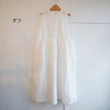 prit(プリット)  リネンコットンシーチング ノースリーブスタンドカラータックワンピース(P81428)