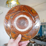 坂本工窯 7寸リム皿(櫛書き 飴 創)