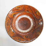 坂本工窯 7寸リム皿(櫛書き 飴 創)