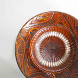 坂本工窯 7寸リム皿(櫛書き 飴 創)