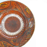 坂本工窯 7寸リム皿(櫛書き 飴 創)