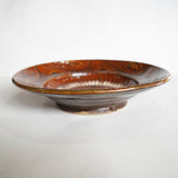 坂本工窯 7寸リム皿(櫛書き 飴 創)