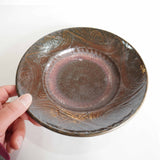 坂本工窯 7寸リム皿(櫛書き 黒 創)