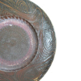 坂本工窯 7寸リム皿(櫛書き 黒 創)