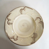 坂本工窯 6寸リム皿(櫛書き 白 創)