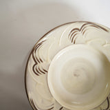 坂本工窯 6寸リム皿(櫛書き 白 創)