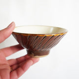 坂本工窯 4寸飯碗(飛び鉋 飴 創)