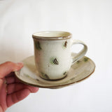 坂本工窯 カップ&ソーサー(櫛描き B)