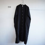 prit(プリット)  フレンチリネンキャンバス スリーブレス スタンドカラービッグシャツ(P82407)