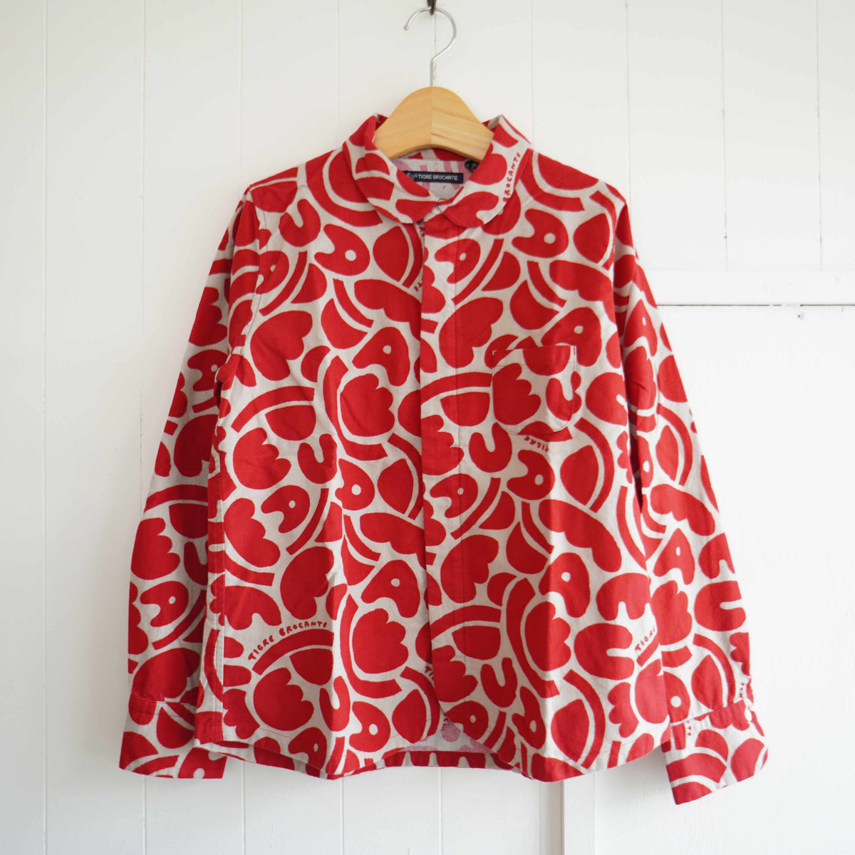 TIGRE BROCANTE レッド 長袖シャツ S TIGRE BROCANTE(ティグルブロカンテ) / 長袖シャツ/S/コットン
