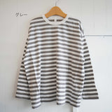 prit(プリット)  ボーダークルーネック ビッグTシャツ(P90525)