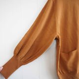 Gauze#(ガーゼ) ギャザースリーブ ニットカーディガン(G1033)