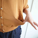 Gauze#(ガーゼ) ギャザースリーブ ニットカーディガン(G1033)