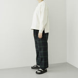 TRAVAIL MANUEL(トラバイユマニュアル)  T/R ツイルチェック裏起毛 1タックスラックス(5066)