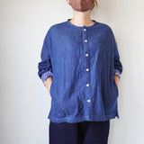 快晴堂(かいせいどう)  接結INDデニム Wide Girl'sシャツ 13s-39