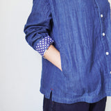 快晴堂(かいせいどう)  接結INDデニム Wide Girl'sシャツ 13s-39