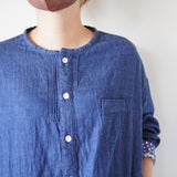 快晴堂(かいせいどう)  接結INDデニム Wide Girl'sシャツ 13s-39