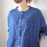 快晴堂(かいせいどう)  接結INDデニム Wide Girl'sシャツ 13s-39