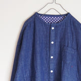 快晴堂(かいせいどう)  接結INDデニム Wide Girl'sシャツ 13s-39