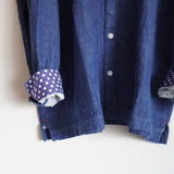 快晴堂(かいせいどう)  接結INDデニム Wide Girl'sシャツ 13s-39