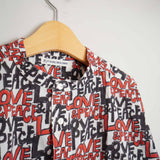 TIGRE BROCANTE(ティグルブロカンテ) LOVE&PEACEスタンドカラー長袖シャツ