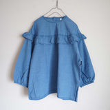 Clip.tab(クリップタブ) インディゴシャンブレーフリルプルオーバー(3221T-001)