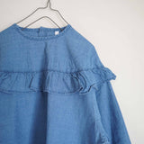 Clip.tab(クリップタブ) インディゴシャンブレーフリルプルオーバー(3221T-001)