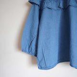 Clip.tab(クリップタブ) インディゴシャンブレーフリルプルオーバー(3221T-001)