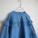 Clip.tab(クリップタブ) インディゴシャンブレーフリルプルオーバー(3221T-001)