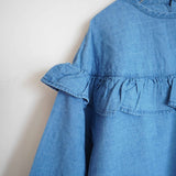 Clip.tab(クリップタブ) インディゴシャンブレーフリルプルオーバー(3221T-001)