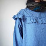 Clip.tab(クリップタブ) インディゴシャンブレーフリルプルオーバー(3221T-001)