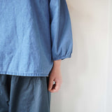 Clip.tab(クリップタブ) インディゴシャンブレーフリルプルオーバー(3221T-001)